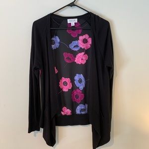 EUC cardigan with sheer floral back size M